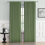 DUALIFE Sage Green Blackout Curtains 90 Inches Long - Back Tab and Rod Pocket Thermal Insulated Room Darkening Curtains for Bedroom(2 Panels, 52 Inch Width)