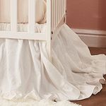 Brandream Boho Bohemian Girl Baby Nursery Crib Bed Skirt Dust Ruffle - Neutral Solid Color Beige Cream Off White Farmhouse Chic 100% Washed Cotton Ruffle