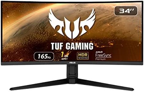 ASUS TUF Gaming VG34VQL1B Monitor – 34 inch WQHD (3440x1440), 165Hz (Above 144Hz), Extreme Low Motion Blur, FreeSync Premium, 1ms (MPRT), Curved, DisplayHDR 400