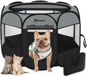 Dog Cat Playpen Indoor Outdoor for Puppy Pet Dogs Cat Travel and Recovery After Surgery, Dog Enclosure Tent Crates Cage, Portable Pop Up Dogs Kennel with Carrying Case (Dark Grey, Medium)