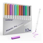 Welebar Metallic Marker Pens for Cricut Maker 3/Maker/Explore 3/Air 2/Air, 1.0 Tip Medium Point Pen Set of 12 Pack Pens for Writing Drawing Invitations