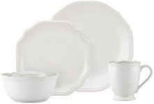 Lenox 829070 4-Piece French Perle Bead Dinner Set, White