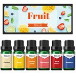 Fruit Fragrance Oils, ESSLUX Premium Soap Candle Making Scents, Scented Oils for Diffuser, Summer Aromatherapy Essential Oils Gift Set, Tropical Fruits, Coconut, Strawberry, Black Cherry and More