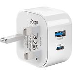 USB C Plug Charger Fast Charge,TEYASI 20W USB Type C Charger Power Adapter Plug UK Fast Charging for iPhone 15/15 Pro/15 Plus/15 Pro Max/14/14 Pro/14 Pro Max/13/13 Pro/13 Pro Max/12/12 Pro/11,iPad