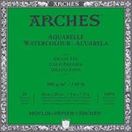 Arches Bloc Enc 4L 20x20 20H Aquarelle 100% Fine 300g Blanc NAT, Blanco Natural