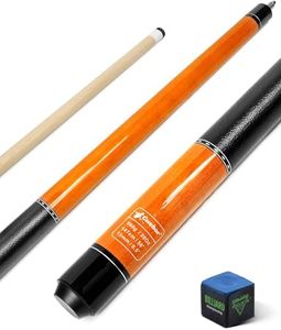 CUEBAR Pool Cue, 58 Inch Pool Sticks for Adults, 2-Piece House Bar Billiard Cue Stick with Imitation Leather Grip, Pool Table Sticks for Men Women - Orange,20 Oz