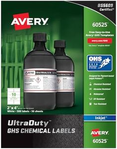 Avery UltraDuty GHS Chemical Labels for Pigment Inkjet Printers, Waterproof, UV Resistant, 2x4,500Pk (60525)