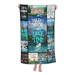 MISOLAXI Life is Better at The Lake Bath Towels for Men Women Gift Lake Towels for Travel Gym Camping Pool Yoga Outdoor and Picnic Live Lake Life Towels 32x52inch