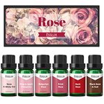 Rose Fragrance Oil, ESSLUX Premium Floral Scented Oils for Diffuser, Soap Candle Making Scents, Rose Essential Oils Gift Set for Home Fragrance - Bulgarian Rose, Black Rose & Oud, Rock Rose and More