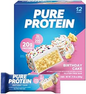 Pure Protein Bars, High Protein, Nutritious Snacks to Support Energy, Low Sugar, Gluten Free, Birthday Cake, 1.76 oz, Pack of 12