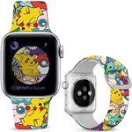 Leotop Compatible with Apple Watch Band Pikac u Dinosaur 49mm 45mm 44mm 42mm,Soft Silicone Magic Fancy Sport Strap Compatible with iWatch Ultra Series 9 8 7 6 5 4 3 2 1 SE/SE 2 for Kids Men Women.