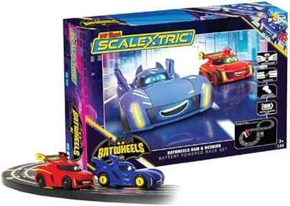 My First Scalextric Racing Track Sets for Kids Ages 3+ - G1185M Batwheels Batman vs Robin Micro Race Car Set, Toy Cars Race Tracks for Boys. Incl. 2x Controllers, 1x Powerbase - Kids Toys Gifts