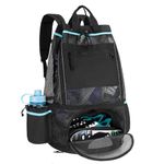 Fasrom Swim Bag Diving Bag, Wet Bags for Swimming Mesh Dive Bag Backpack for Snorkeling Gear, Mask, Fins, Snorkel, with Shoe Compartment and Wet & Dry Separation, Black(Patent Design, Empty Bag Only)