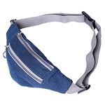 The Purani Jeans Fanny Pack for Men and Women Waist Bags Money Cash Phone Belt Pouch Chest Sports Walking Bag | 18 Months Warranty - Denim Color