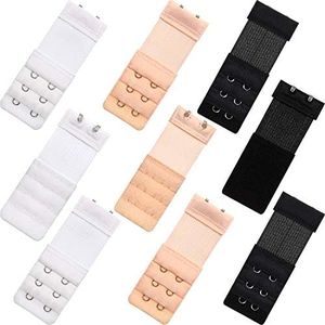 Women's Soft Comfortable Elastic Bra Extenders Bra Extension Strap 2 Hook 3 Row Lady's Bra Extender Bra Band (9 Pieces), 9 Pieces