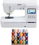 Brother SE1900 Sewing and Embroidery Machine Bundle with 1100 Yards Trilobal Polyester Embroidery Machine Thread (24 Colors) (2 Items)