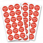 50 Percent Off Stickers,Garage Yard Sale Price Stickers,for Retail 3/4 Inch,1080 Adhesive Labels