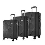 Safari Pentagon Pro 8 Wheels Set of 3 (Cabin+ Medium + Large) Trolley Bags, Hard Case Polypropylene, 360º Wheeling Luggage, Suitcase for Travel, Trolley Bags for Travel, Black