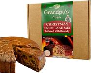 Grandpas Cakes Christmas Fruit Cake Mix with Brandy, Add 2 Eggs and Mix, Video Instructions, makes an 8" Cake.