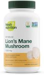 Fresh Nutrition Organic Lions Mane Mushroom Capsules - Strongest DNA Verified Formula - Rich in Alpha Glucan - Powerful Superfood Supplement - Brain, Immune System Benefits - Vegan Friendly