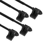 Magnetic Curtain Rods for Metal Doors，No Tools Required,Multi-Use Adjustable Appliance for Windows Iron Steel Places，16-28 Inch，4 Pack,Black