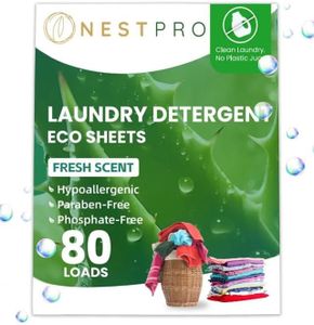 NestPro Laundry Detergent Sheets, 40 sheets, Up to 80 loads, Fresh Scent