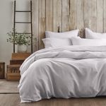 Tache 3 Piece Solid Super Soft Cloud White Duvet Cover Set, King