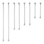 D-buy 8 Piece Stainless Steel Necklace Bracelet Extender Chain, Set 4 Different Length: 6" 4" 3" 2"