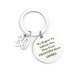 30th Birthday Gifts for Women,30th Birthday Gifts for Men,30th Birthday Gifts for Her,Mens 30th Birthday Gift Ideas,30 Birthday Gift for Women Keyring,Funny Gifts for 30 Year Old Man Joke Presents