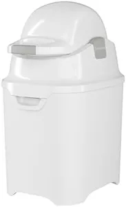 Foundations Mini Diaper Pail with Airtight Lid - Durable & Odorless Diaper Disposal, Large Capacity, Holds up to 30 Newborn Diapers, Refill with Any Bags - White