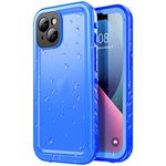 SPORTLINK for iPhone 13 Waterproof Case - Shockproof Heavy Duty Front and Back Cover with [Built in Screen/Camera Protector] 360 Full Body Protective [Dustproof][IP68 Underwater]-Blue