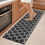 WISELIFE Kitchen Runner Rugs Anti-Fatigue mats - 4/5 Inch Non Slip Waterproof Ergonomic Comfort Mat for Kitchen, Floor Home, Office, Sink, Laundry (17.3"x 60",Black)