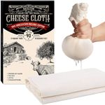 Dayetzo Cheese Cloth Grade 90 (18 Sq Ft), XL Cheesecloth for Straining, Unbleached 100% Organic Fine Mesh Cotton Washable Fabric Large, Reusable Muslin Cloth for Cheese Making and Cooking (2 Yards)