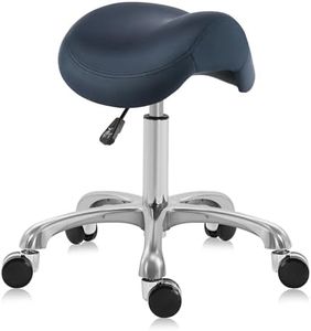DR.LOMILOMI Ergonomic Saddle Stool Adjustable Pneumatic Swivel Rolling Saddle Seat Stool with Wheels for Medical Hygienic SPA Massage Salon Home and Office 506 Haku (Queen Blue)