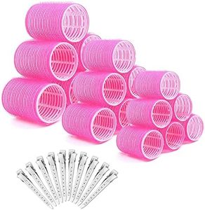 Bigodini, 28 Pezzi Bigodini Grandi, Bigodini Per Capelli Lunghi, 63mm 44mm 35mm, Bigodini Per Capelli Corti, Rosa Hair Rollers Per Donne Bambini Barbieri da Salone Capelli