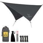 Wise Owl Outfitters Camping Tarp Waterproof Hammock Cover Shelter Camping Accessories with Tent Pegs and Carry Bag
