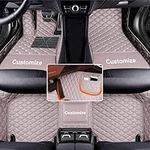 Custom Car Floor Mats Compatible with HS, Full Cover Protection Automotive Floor Liner All Weather Leather for Car SUV Truck Van Grey