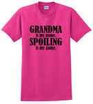 Gift for Grandma Grandma is My Name Spoiling is My Game T-Shirt Medium Heliconia