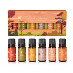 Folkulture Fall Essential Oils for Diffuser Oil, Essential Oil Set of 6 Fragrance Oil, Diffuser Oils Scents for Home, Fall Fragrance Oils - Pumpkin Spice, Caramel, Vanilla