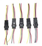 HIGHROCK 5 Kit 3 Pin Way Car Waterproof Electrical Connector Plug with Wire AWG Marine