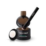 THICK FIBER Root Touch Up & Hairline Powder with Brush 4g – Covers Grey Roots & Thinning Hair – Sweat & Water Resistant – Hair Concealer for Bald Spots & Fill-In (Light Brown) for Women & Men