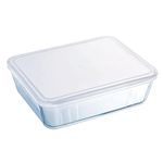 Pyrex Rectangular Dish with Plastic Lid, 0.8L