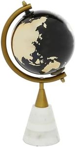 Deco 79 Ceramic Globe with Marble Base, 5" x 5" x 11", Gold