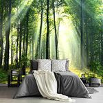 Fightal - Forest Fabric Wallpaper Tropical Rainforest Jungle Woods Wall Mural Bedroom Woodland Tree Nature Landscape - 108"x75"（not Peel and Stick）