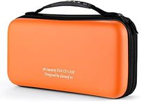 alavisxf xx CD Case, 96 Capacity EVA Protective Blu-ray DVD Case Portable Zipper CD Case Holder Disc Storage Organizer Wallet Bag for Car Home Travel (96 Capacity, Orange96)