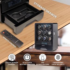 Barrington Automatic Watch Winder for 9 Watches – Quiet Motor