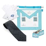 THE MASONIC COLLECTION - Craft Worshipful Masters Lambskin Leather Apron Pack - Set of 6 Items - A Useful Gift Accessory for Freemason Men