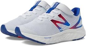 New Balance girls Fresh Foam Arishi V4 Hook and Loop, Quartz Grey/Team Royal/Team Red, 3 Little Kid