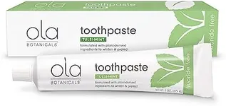 Dr. Mercola Ola Botanicals Toothpaste (3 Oz.), tulsi-Mint, Plant-derived Ingredients to whiten and Protect, Fluoride Free, Soy Free, Non GMO,