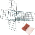 Excluder One Way Squirrel and Rodent Trap - Control Mice, Rats, Bats, Squirrels and More - Fine Copper Mesh Wool Included To Seal Hole- Better than Steel Wool - Good for Attic Door (3 x 3 Opening)